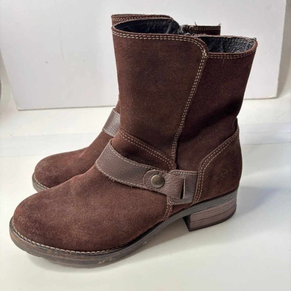 Taos Brown Suede Leather Moto Ankle Craft Boots Womens‎ 41 EU, 10-10.5 Comfort
